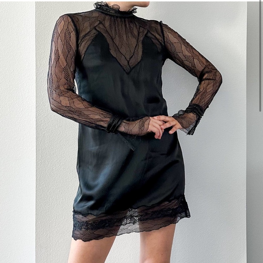 Jonathan simkhai black lace mini dress